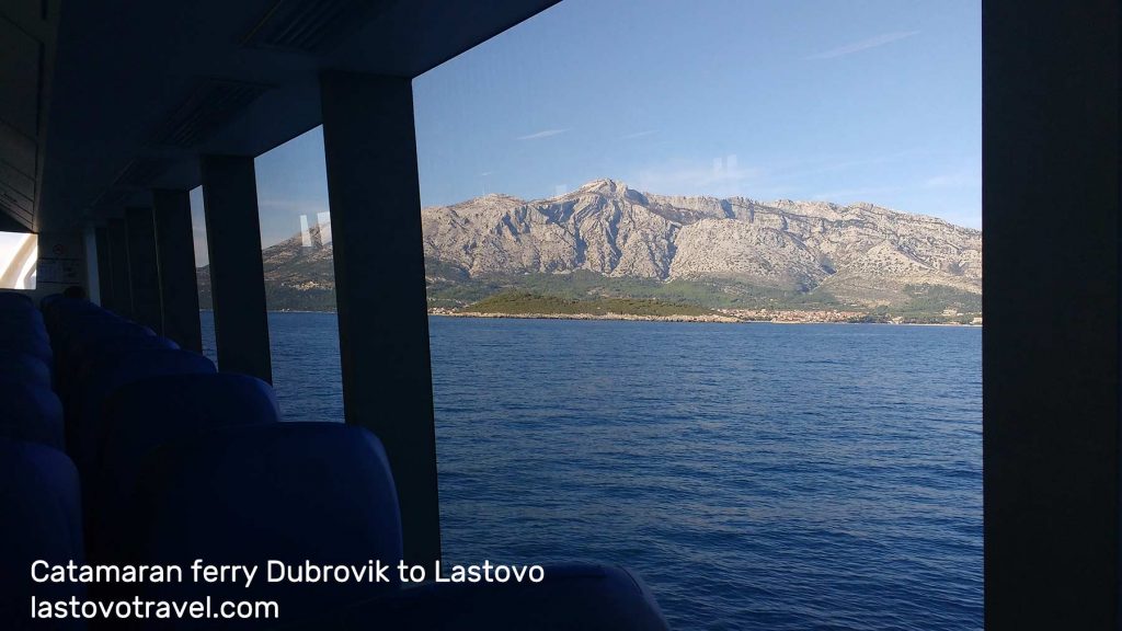 Views from catamaran fast ferry Dubrovnik to Lastovo
