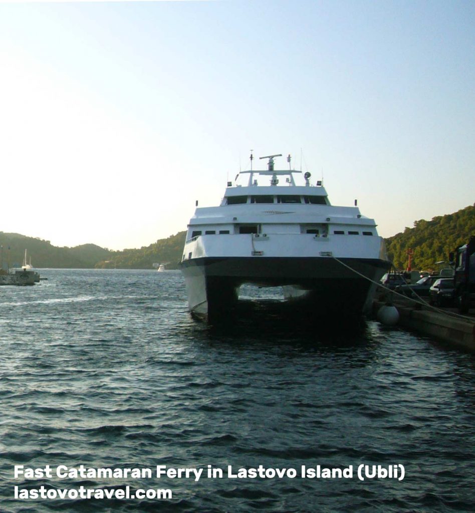 Ubli on Lastovo Island, ferry port and bay