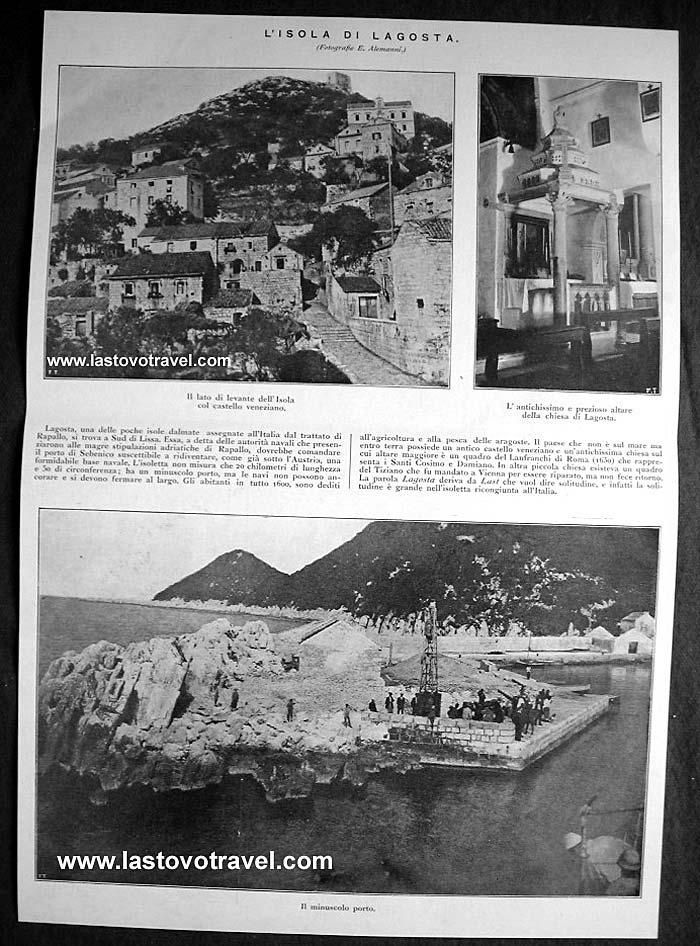 Article about visiting Lastovo from 1921