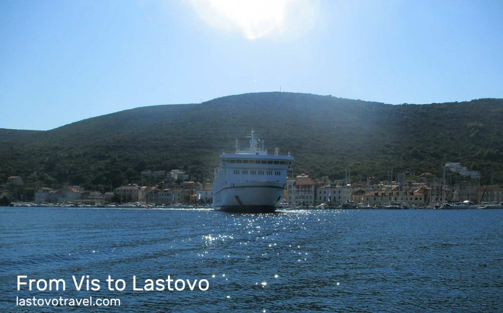 Ferry departing from Vis island